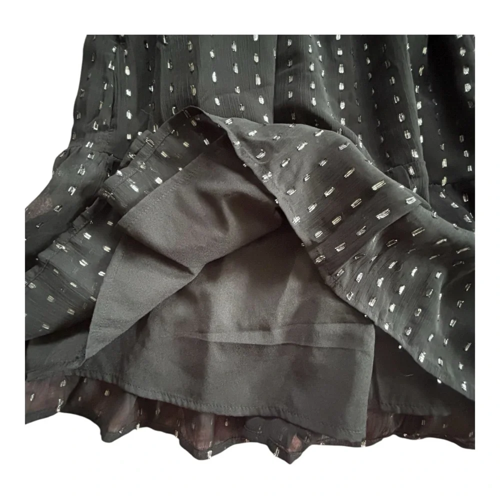 Old Navy Women's Plus 2X Black and Silver Waist Defining Shine Mini Party Dress - Picture 9 of 11